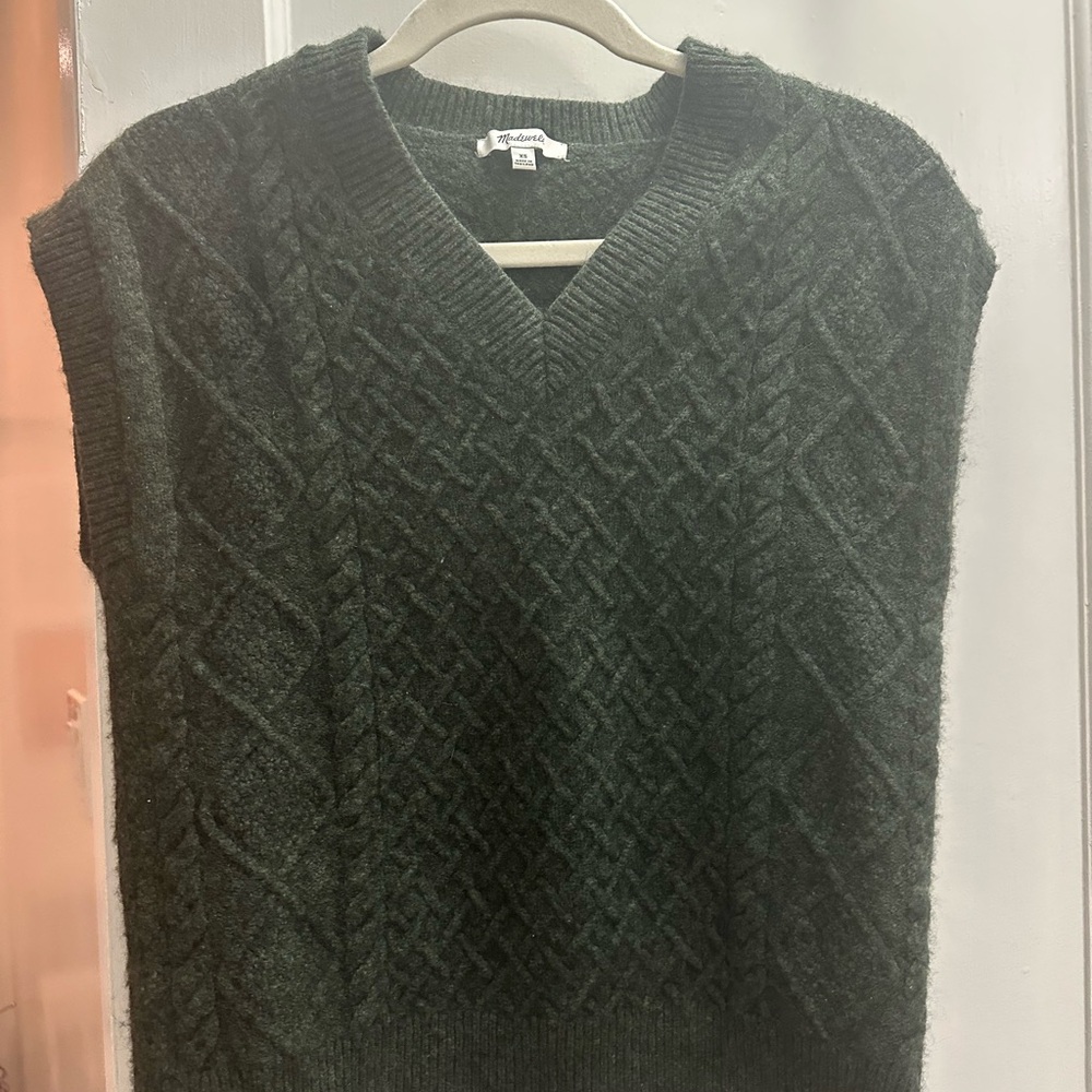 Madewell Olive Green Knit Sweater Vest